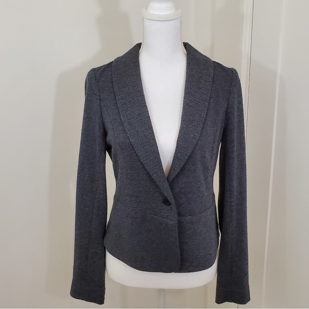 Banana Republic Grey Houndstooth Blazer